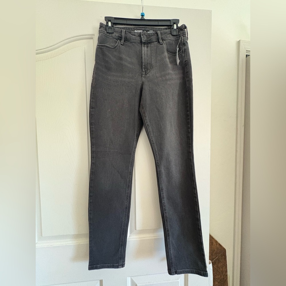 Old Navy Women's Dark Gray Straight Leg Jeans